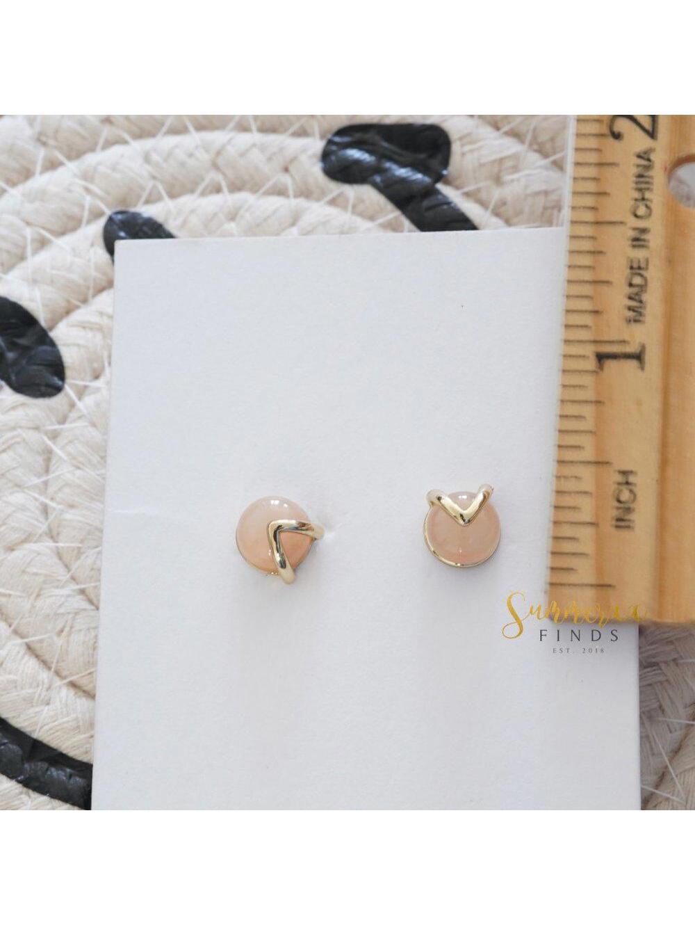 & Other Stories Jade Stud Earrings - Picture 4 of 4